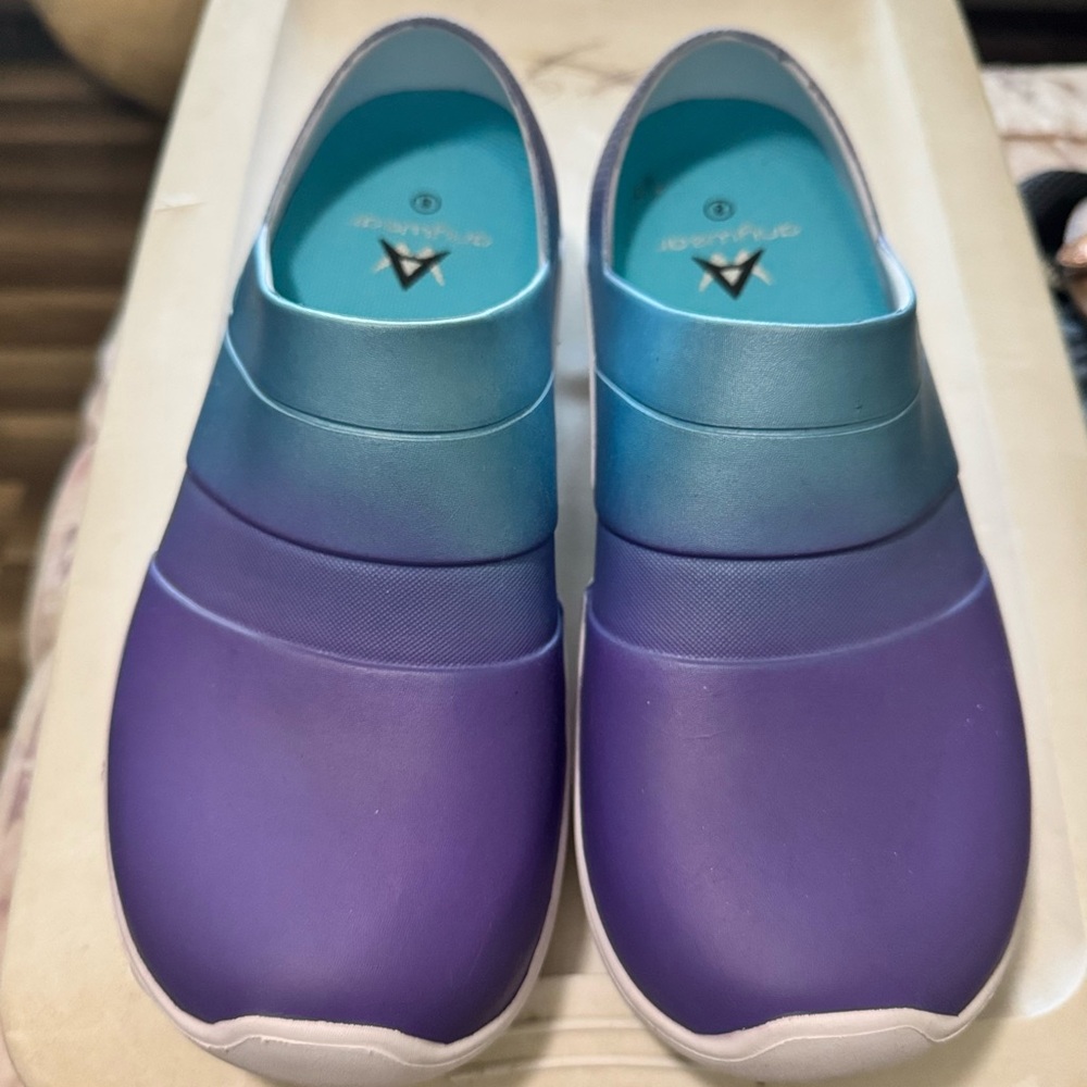 Gradient Purple and Blue Slip-On Shoes